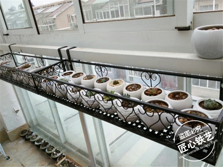 Rack Suspension Iron Art Guardrail Flowerpot Frame Burglar Mesh Flower Rack A Living Room Meaty Flower Rack Room Built-in Rack