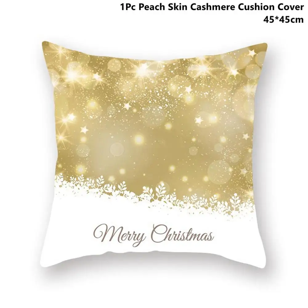Xmas Pillowcase 42 Taoup Золотая черная Снежинка веселая Рождественская наволочка Рождественский Декор для домашнего декора рождественские украшения Рождественский Noel Санта-Клаус - Цвет: Xmas Pillowcase 42