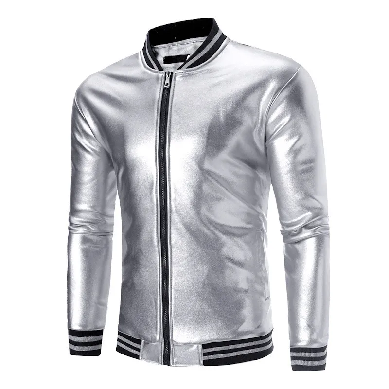 Silver Jackets Модная мужская Вельветовая куртка, Мужская куртка в стиле ночного клуба со строчкой и стоячим воротником, пальто для мужчин на осень и зиму - Цвет: Silver Jackets