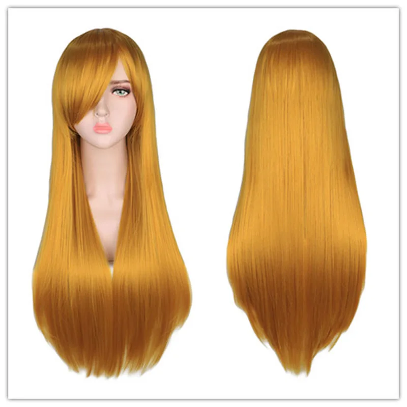 Long Staight Cosplay Wig Heat Resistant Synthetic Hair Hair Anime Party Wigs Women Cosplay Accessories +Free Wig Cap wonder woman costume