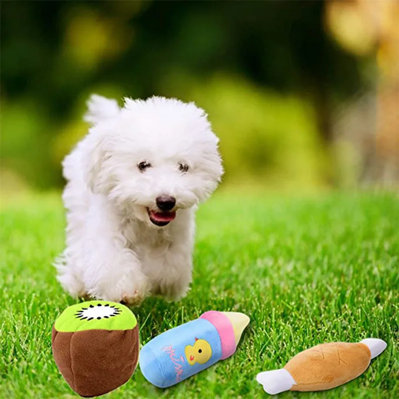 Puppy Dog Plush Squeaky Toys for Small Medium Dogs Bone Aggressive Chewers for Pet Cat Products Puppy Accessories images - 6