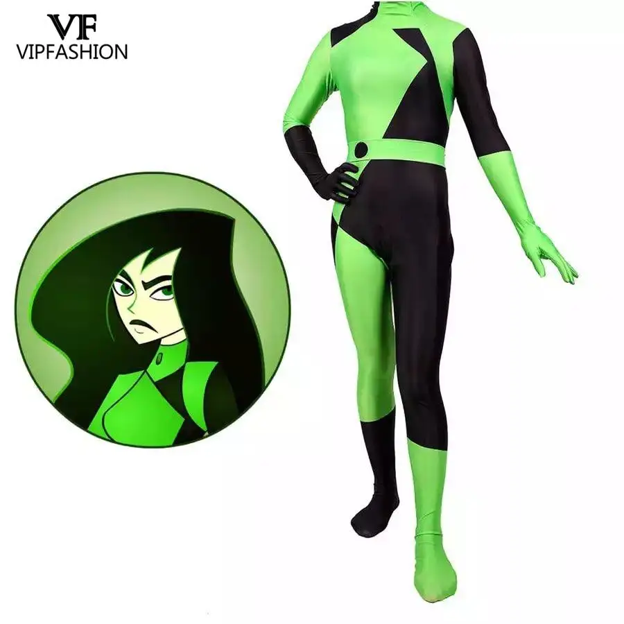 VIP FASHION-disfraz de supervillana Kim Shego para mujer, traje de licra,  Cosplay de Halloween, gran oferta - AliExpress