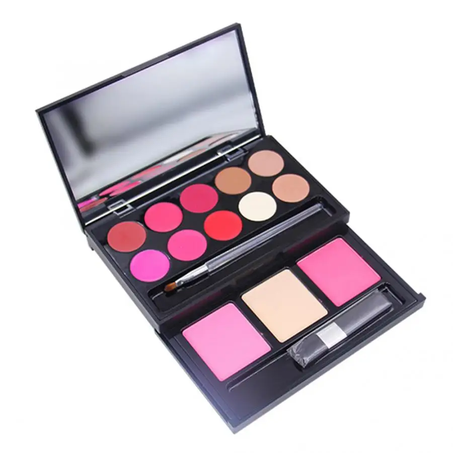 Glitter Eye Shadow 10Colors Eyeshadow + 3Colors Blusher Palette Facial Eye Cosmetic Makeup Kit Eye Makeup