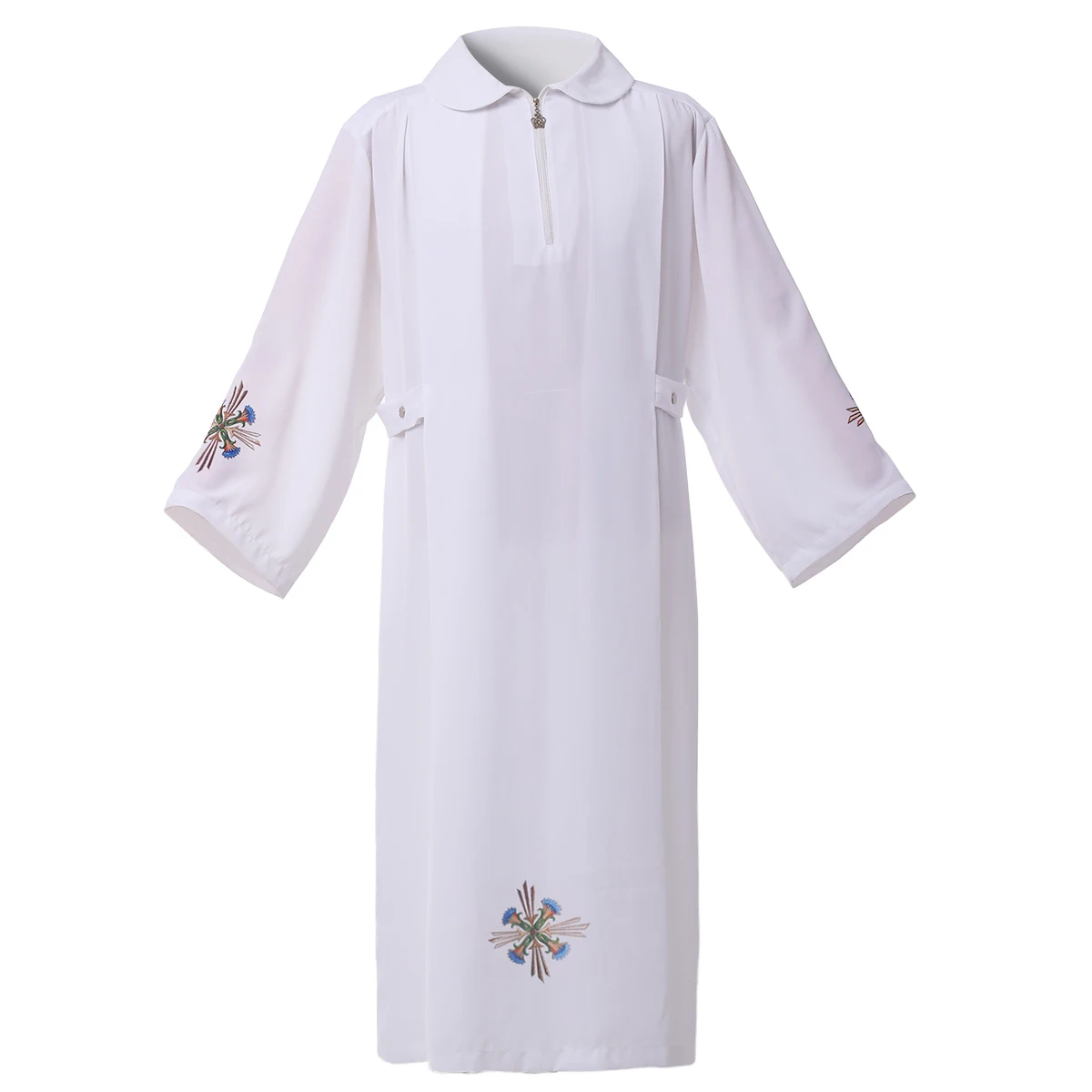 Abito Da Clero Bianco Alb Chiesa Culto Pastore Uniforme Cattolica Vestimento Chasuble Sacerdote Cassock