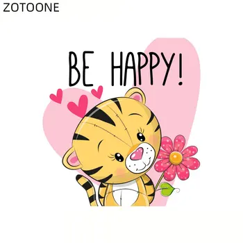 

ZOTOONE Iron on Cute Couples Tiger Patch for Clothes T-shirt Heat Transfers Stickers for Kids Boys DIY Vinyl Patches Appliques G