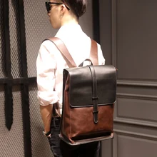 Винтажный PU кожаный рюкзак для ноутбука мужские коричневые рюкзаки большой емкости школьные рюкзаки для подростков студенческие Ретро Дорожные сумки мужские