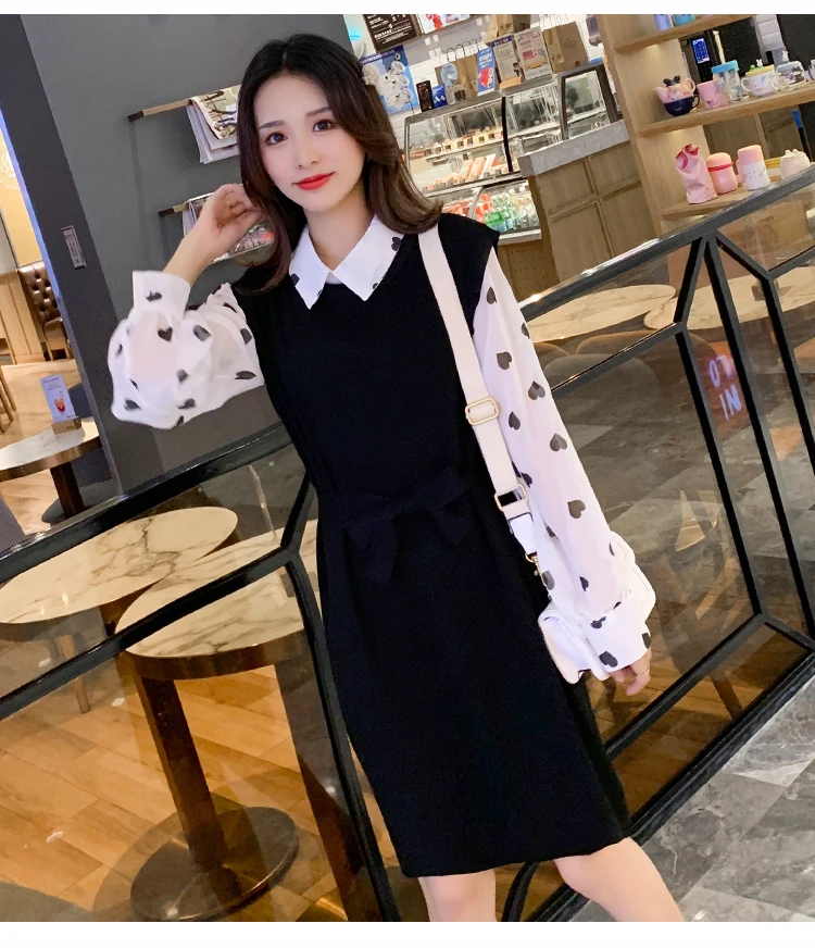 Платье для беременных; свободное стильное платье с длинными рукавами для беременных женщин; платье для мам; 2093~ B~ 45~ 6601