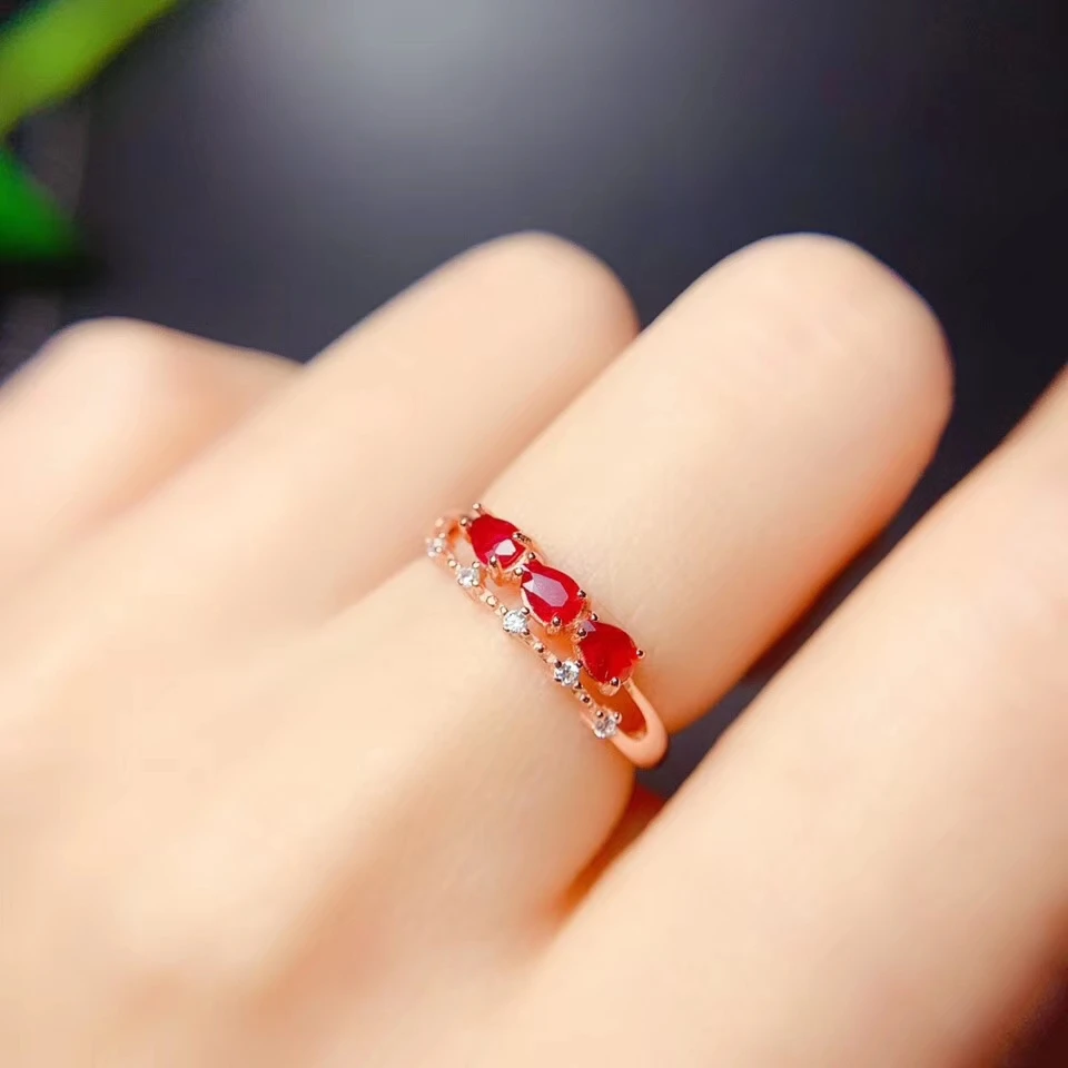 Модное кольцо с красным камнем, женское серебряное кольцо, ювелирное изделие, натуральный настоящий драгоценный камень, кольцо из стерлингового серебра 925 пробы, подарок на Рождество, подарок на день рождения