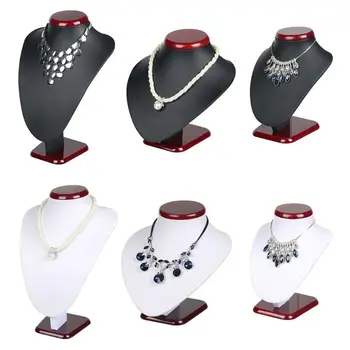 

Leather Portrait Necklace Display Stand Holder Jewelry Store Display Stand Rack