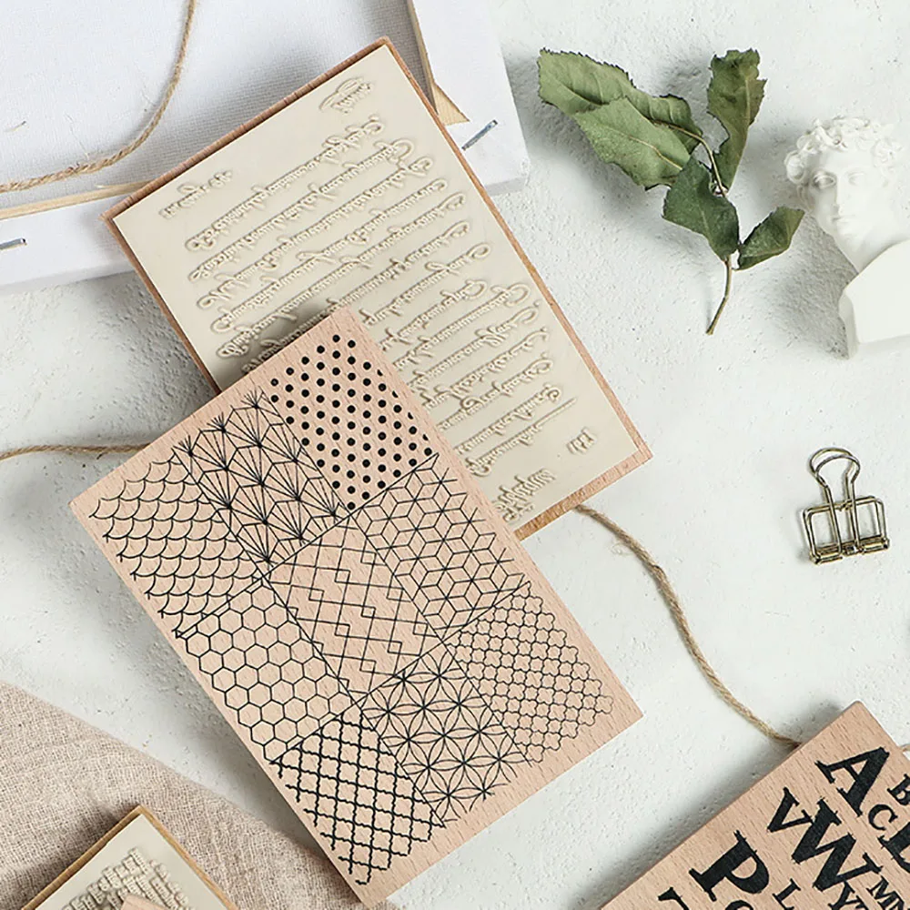

Lychee Life Vintage Wooden Stamp Rubber Stamps DIY Album Cards Scrapbooking Crafts Decoration