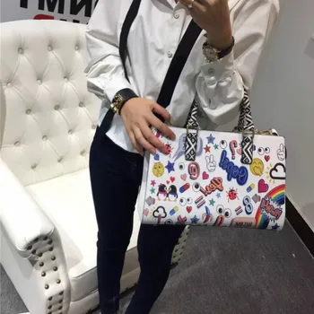 

Fashion Japan Style Tote Bag Luxury Handbags Women Bags Designer Handbag Cartoon Printing Graffiti Hand Bag Women's Shoulder Bag