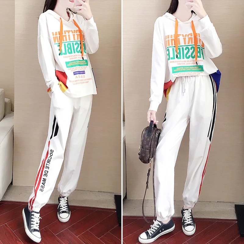

Fashion Set Women's 2019 New Style Korean-style Long Sleeve WOMEN'S Two-piece Suit Casual Sports Elegant Online Celebrity Set