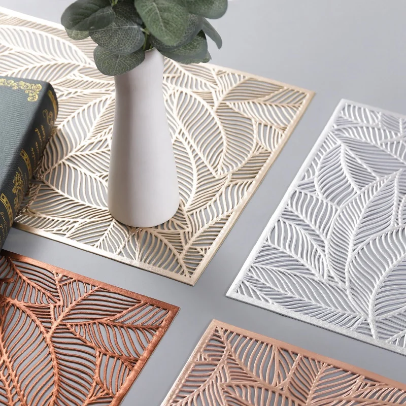 FashionLeaf Placemat High-End Hotel Restaurant Bronzing Insulation Coffee Placemat Decoration Table Mat