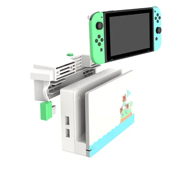 

USB Dual Mode Cooling Fan Stand Base 2 Fans Cooler Fan Animal Crossing Dock Station for Nintend Switch NS Original Console Stand