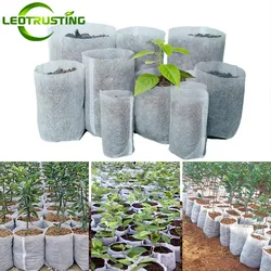 Sacs de culture de plantes en tissu Non tissé biodégradable, 100 pièces, Pots de culture de semis écologiques, pochettes aérées de jardin 