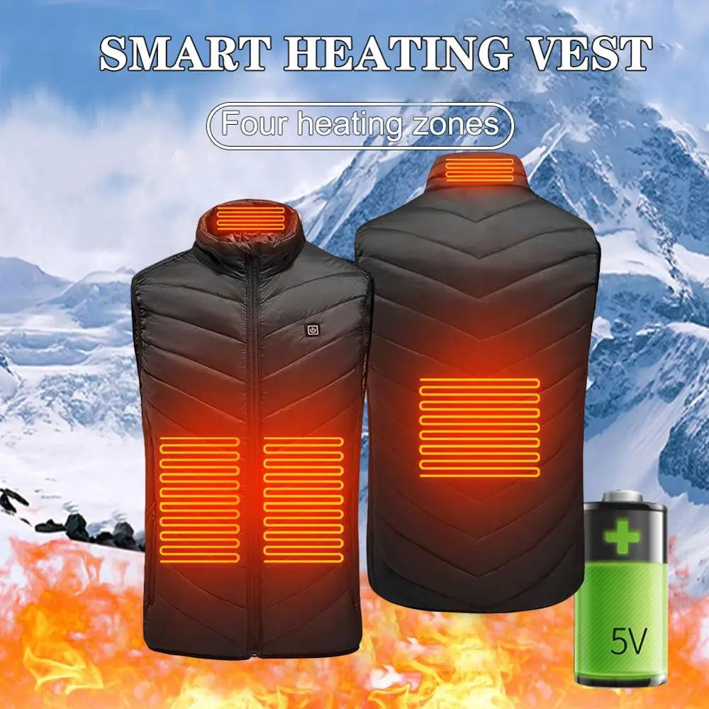 Heated vest men women can be cleanedUSBcharging heated warm vest three