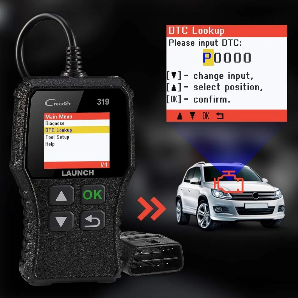 Launch X431 Creader 319 OBD2 сканер CR319 считыватель кодов автомобильный двигатель проверка света PK AD310 проверка O2 сенсор EVAP тест