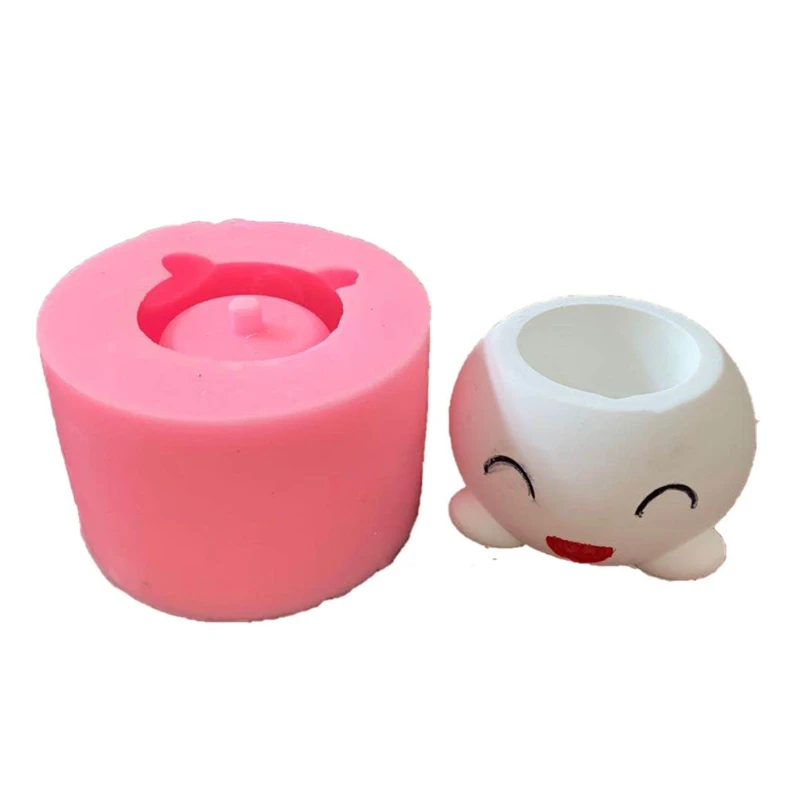 

Smile Expression Flower Pot Silicone Mold for Epoxy Resin Concrete Clay Planter X4YE