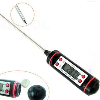 

Digital Food Thermometer Long Probe Electronic Cooking Thermometer For Cake Soup Fry BBQ Meat For Kitchen With Battery