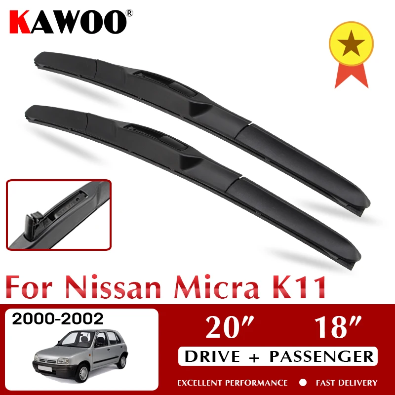 KAWOO Wiper Front Car Wiper Blade Blades For Nissan Micra K11 2000 2002