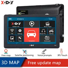 XGODY – navigateur GPS de voiture avec Bluetooth, 7 pouces, HD FM, dernière carte d'europe et d'amérique, satellite, 715, 128 mo + 8 go, Coche GPS