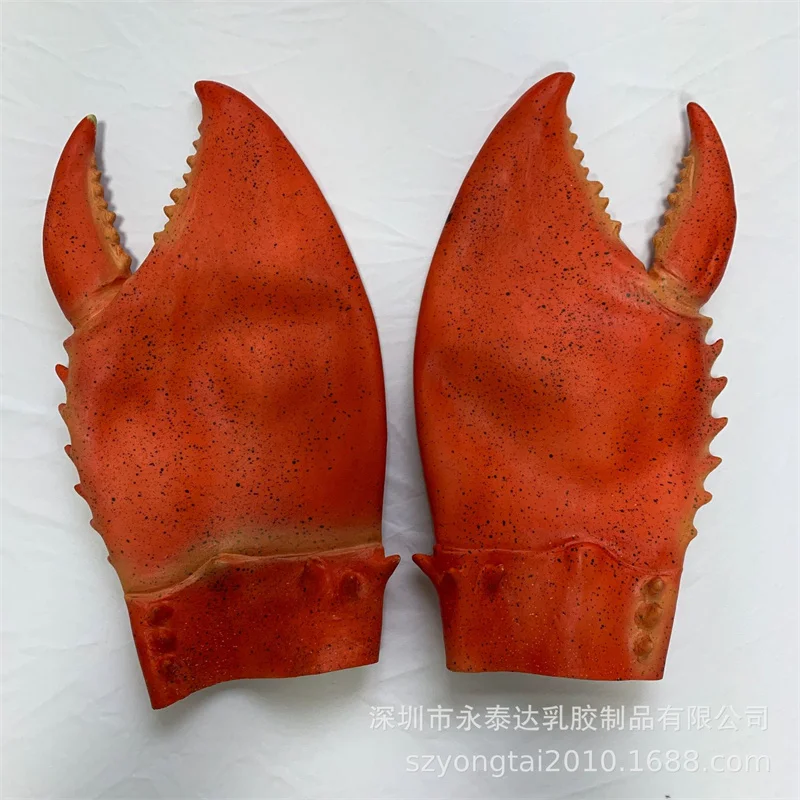 New Red Lobster Face Mask Crab Claws Hands Gloves Latex Animal Funny Adult Costume  Accessory Halloween Party Funny Props - AliExpress