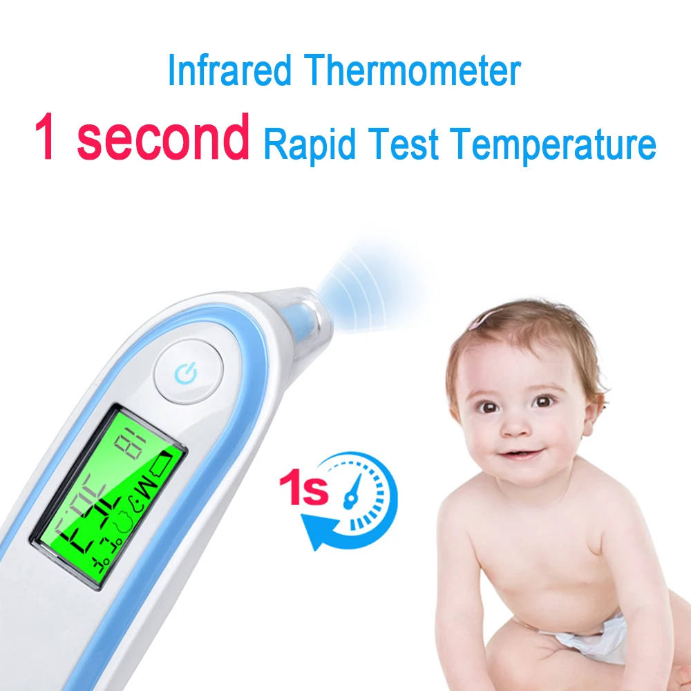 ABAY Infrared baby Thermometer Non-contact LCD Ear & Forehead Laser Body Temperature Digital Baby Adult Medical Fever Thermomete