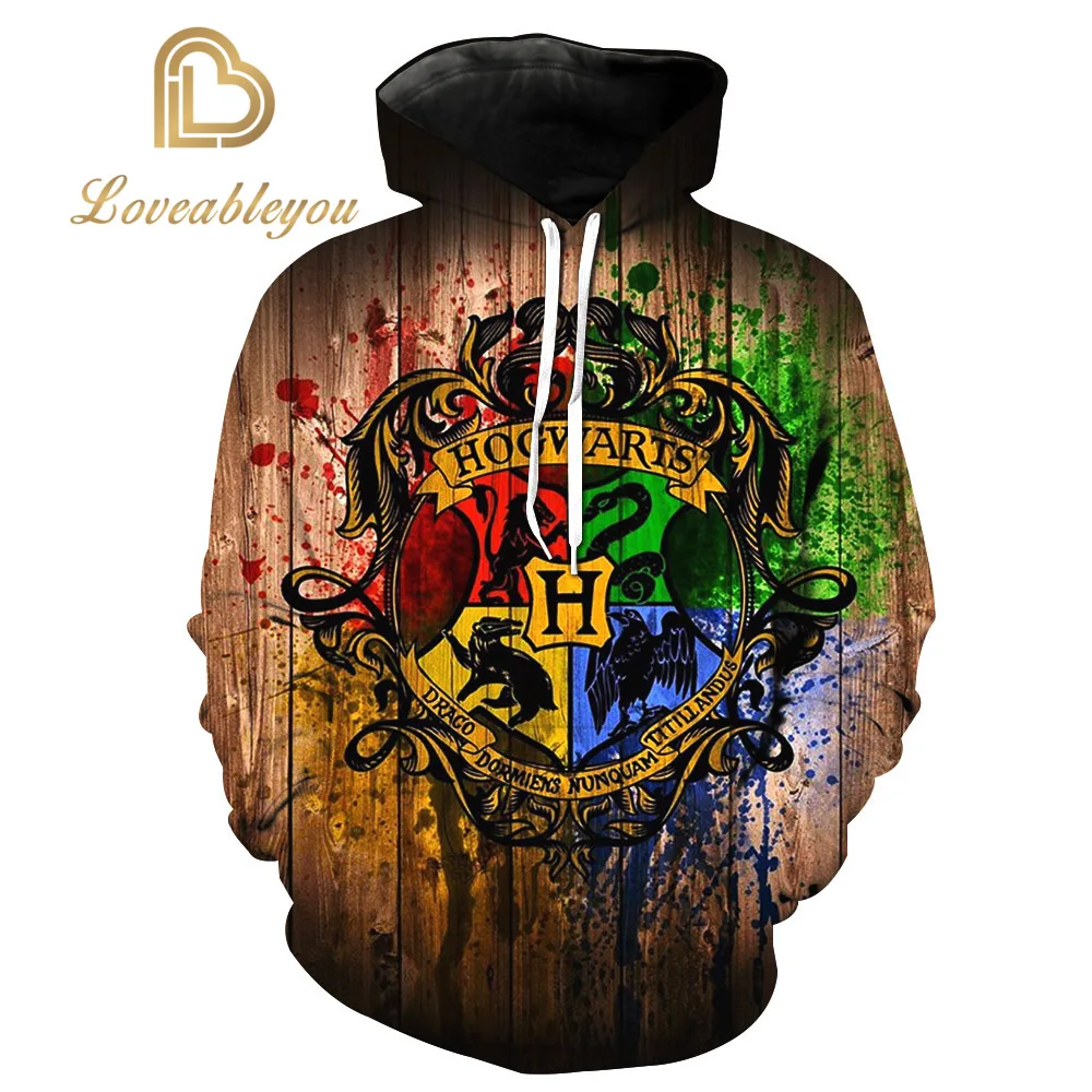 Hoodie Маскарадный костюм волшебница Гриффиндор Слизерин толстовки Толстовка мужская женская верхняя одежда косплей костюм размера плюс S-5XL - Цвет: Hoodie