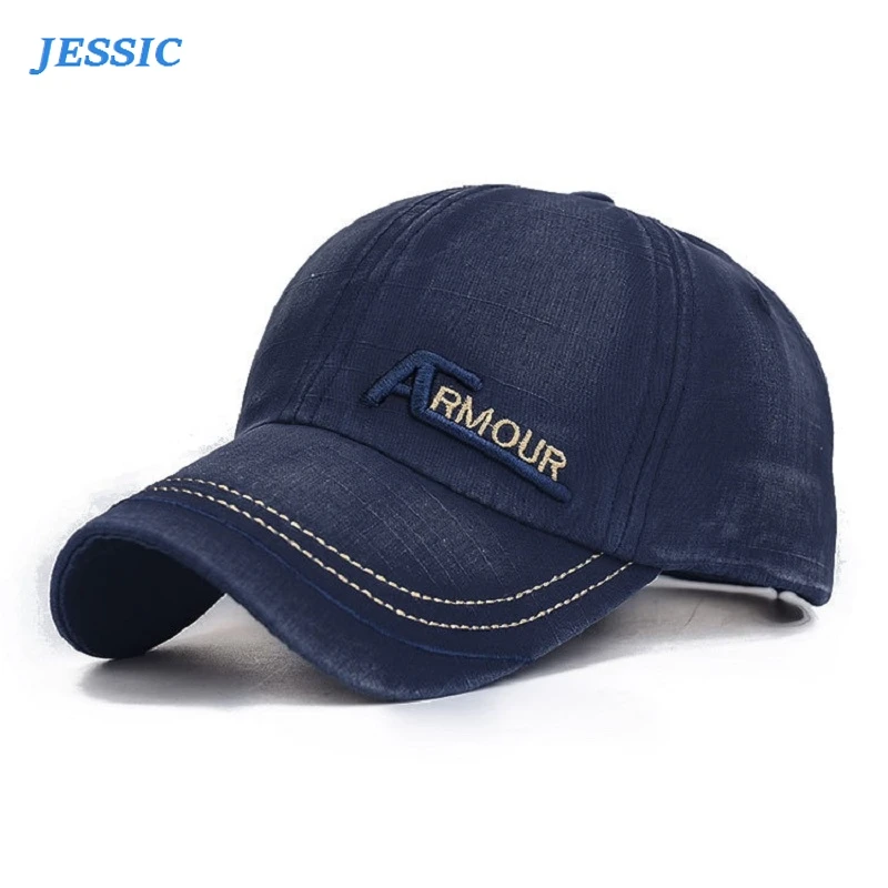 

JESSIC Spring Autumn Vintage Men's And Women's Cotton Baseball Caps For Letter Embroidery Sports Sunshade Snapback Hat