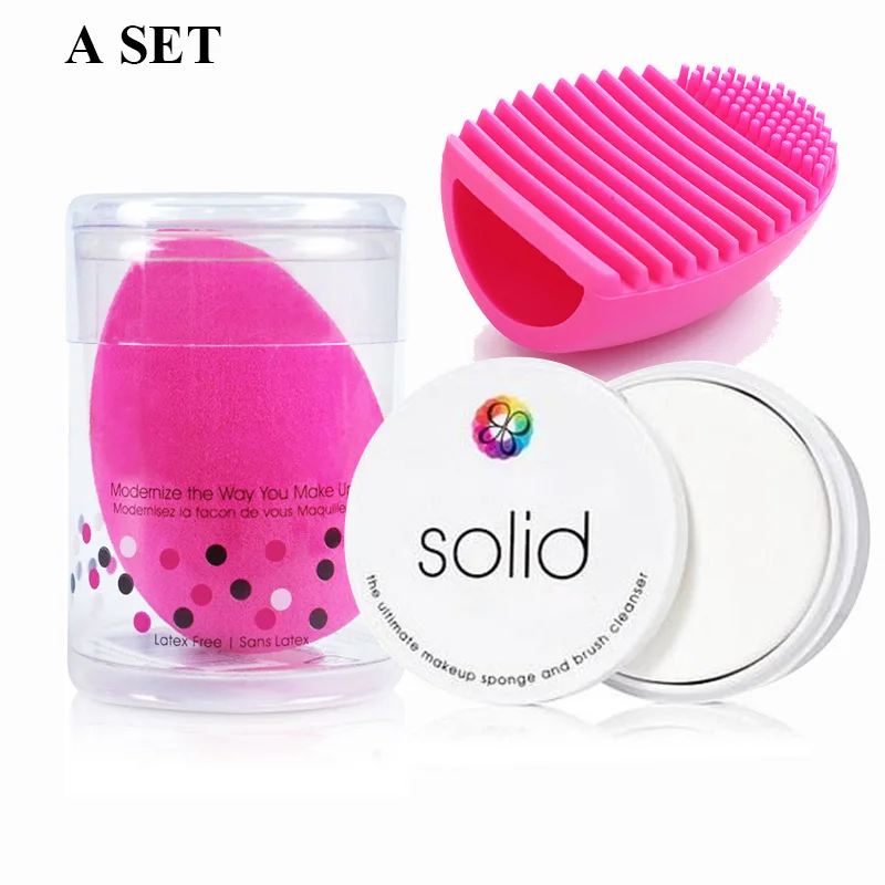

3PCS/SET Makeup Brush Sponge Clean soap Cleaning brush Egg Foundation Concealer Powder Cosmetic Puff Blush Brush Beauty Tool