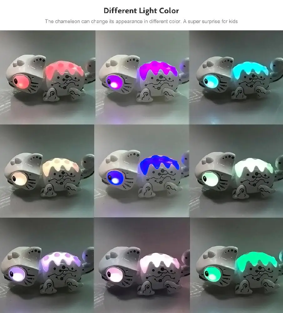 Remote Control Chameleon toy Robot Dinosaur Toys Changeable Light RC Electronic Model Intelligent Toys Kids Gift
