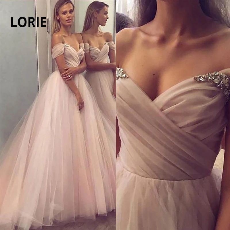 LORIE Double V-neck Wedding Dress 2019 Off the shoulder Back Lace up Beach Boho Bride Gown A-line vestido de noiva Customized | Свадьбы и