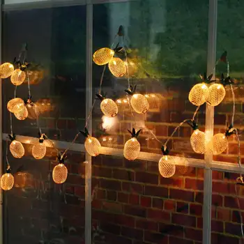 

Warm White Metal Pineapple Shaped Indoor LED Fairy String Light for Christmas Party Battery Powered for indoor decoration