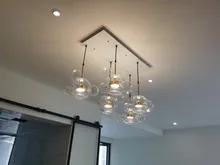 Lamp.led-Light Iron-Glass Bubbles Golden-Chandelier Postmodern Dinning-Room for Foyer