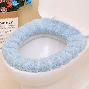 

4 Pcs/lot Candy Color Toilet Cover Washable Closestool Protector Warm Seat Lid Pad For Winter Toilet Seat Cushion Home Textile