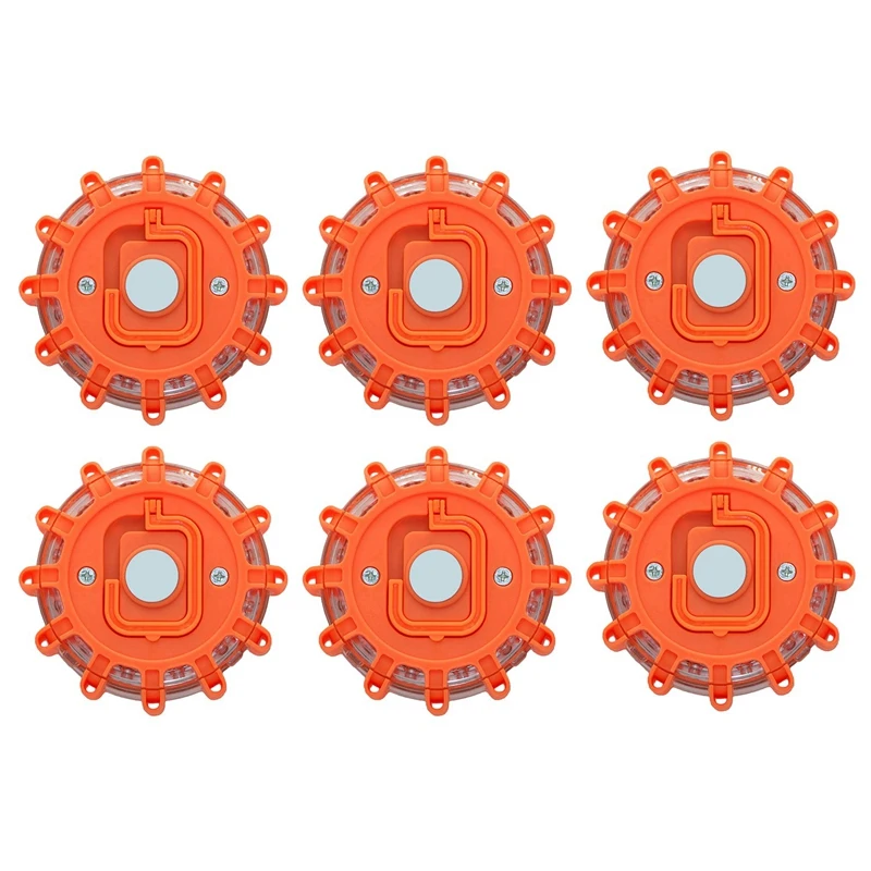 

LED Road Flare Emergency Light Disks with Carrying Case - New PRODUCT - Pack of 6