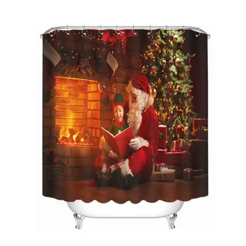 

Christmas Shower Curtain with Hooks Bathroom Curtains 3d Shower Curtains Bath Flower Snowflake Waterproof Shower Curtain or Mat