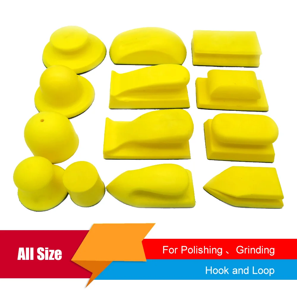 Hand-Sanding-Block Sanding-Discs-Holder Sandpaper Polishing Woodworking Hook-Loop Back-Up