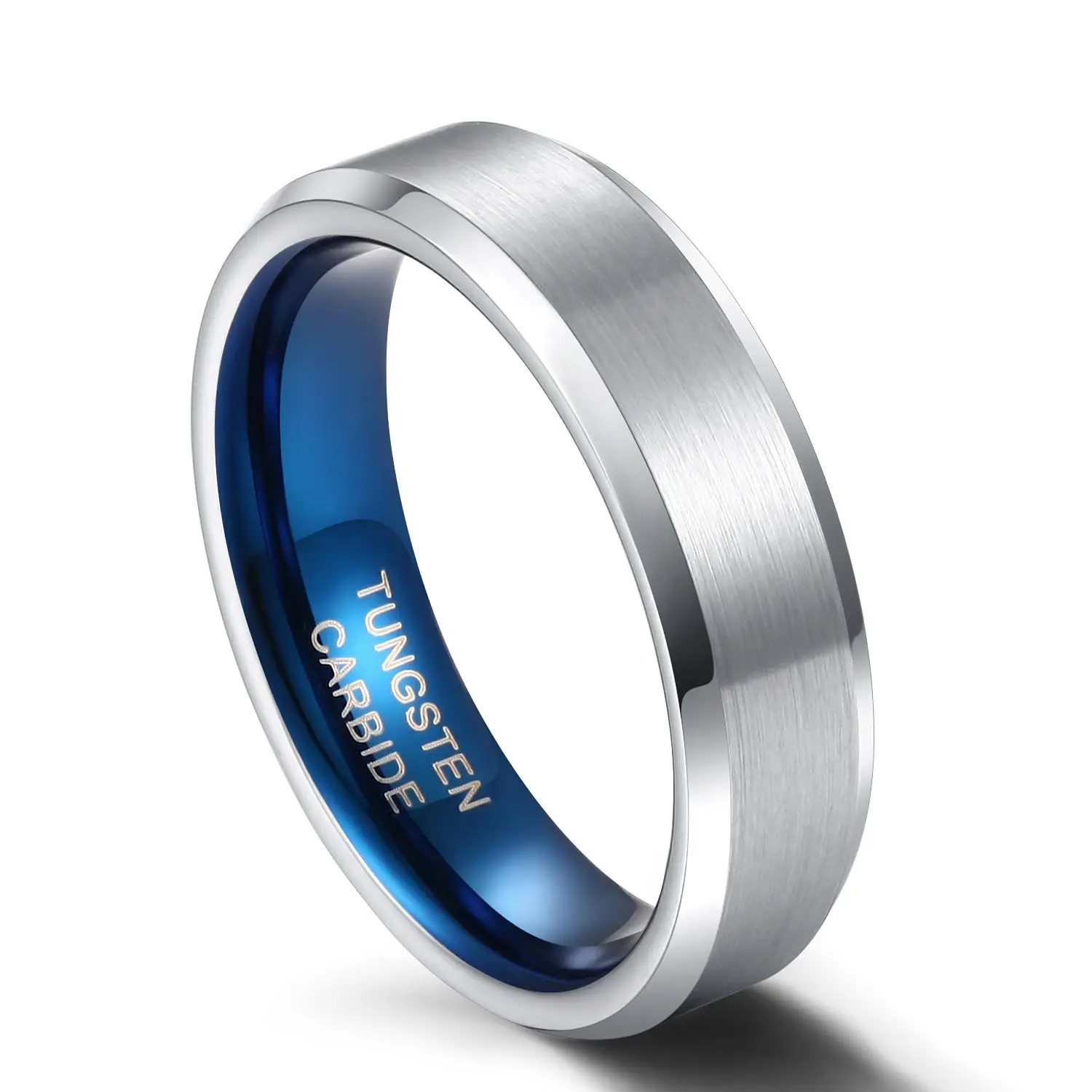 Tigrade 4/6/8 мм Классический Обручальное кольцо обручальные серебряные кольца голубые по индивидуальному заказу гравировка Вольфрам карбидные кольца для мужчин и женщин Size4-14