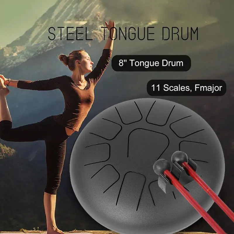 

8 Inch Steel Tongue Handpan Drum C Major 11 Notes Tankdrum Hand Tank + Bag Gift 11 Tone Empty Spirit Drum Empty Color Drum