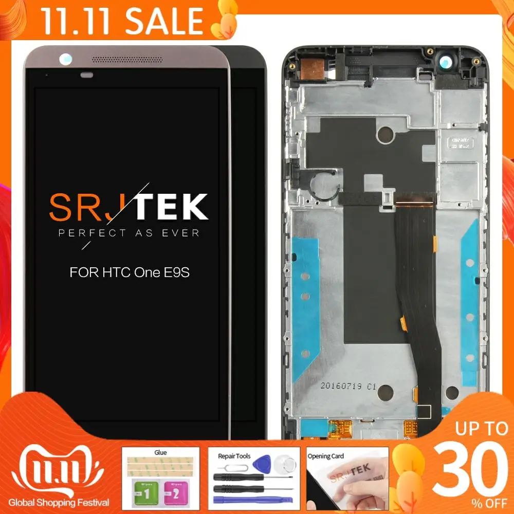 Для HTC One E9S E9ST E9SW Черный сенсорный экран дигитайзер панель Стекло сенсор +