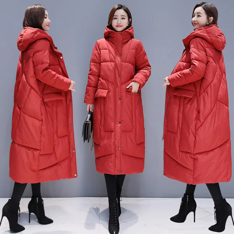 

Mid-length Slim Fit 2018 Winter New Style Fashion Long Sleeve Fashion Long Convention Solid Color Cotton-padded Clothes