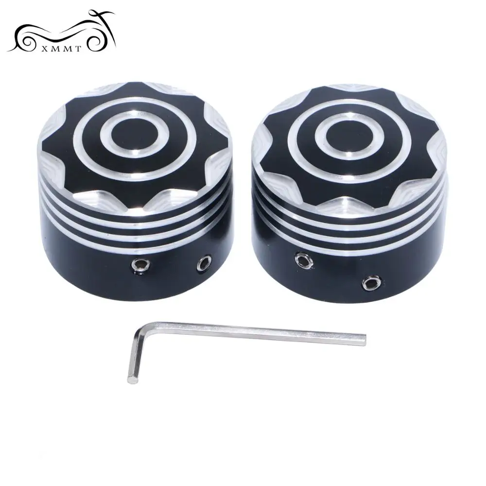 Electroplate Axle Nut Cover,Motorcycle Aluminum Alloy Axle Cover Chrome Thin Cut Nut Black Replacement Accessory