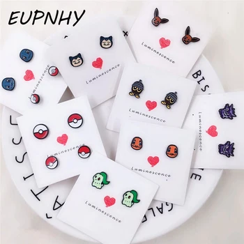 

EUPNHY Wholesale 20Pair Cartoon Pokemon GO Stud Earrings Fashion Prevent Allergy Piercing Earring Jewelry