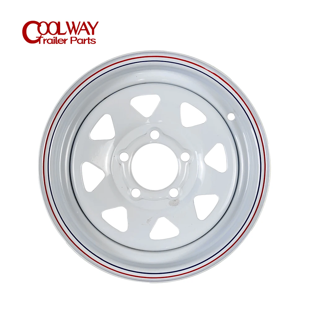 14 Inch X 5.5J White Spoke Trailer Rim 5 -114.3 Car Bolt Pattern Caravan Boat RV Parts Accessories