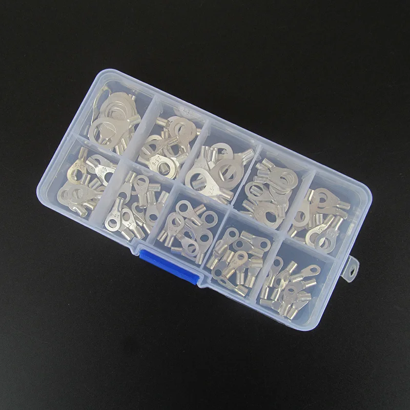 100pcs Cold pressing bare terminal OT1.5 2.5 wiring round fork bare copper