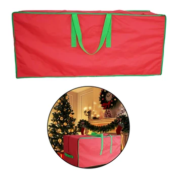 

Red Extra Large Christmas Tree Storage Bag Xmas Tree Container 600D Oxford Cloth Home Cushion Organizer Protective Cover