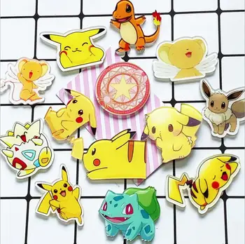 

wholesale! Kawaii Cute Anime Icon Brooch Pikachu Acrylic Pin High Quality Badge For Clothes Accessories Boys/Girls Rewards