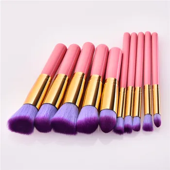 

10Pcs Makeup Brushes Set New Pink Gold Mini Size 14cm For Foundation Eyeshadow Powder make up Brush Cosmetic tools TM100
