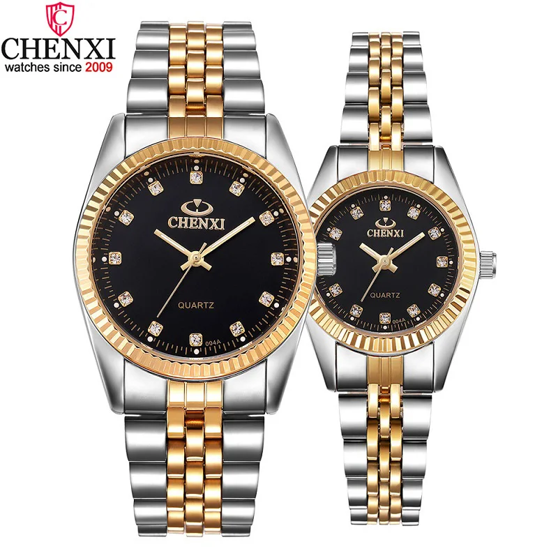 Watches Women Luxury Couple CHENXI Clock Quartz-Dress Waterproof Lovers Business Rhinestone